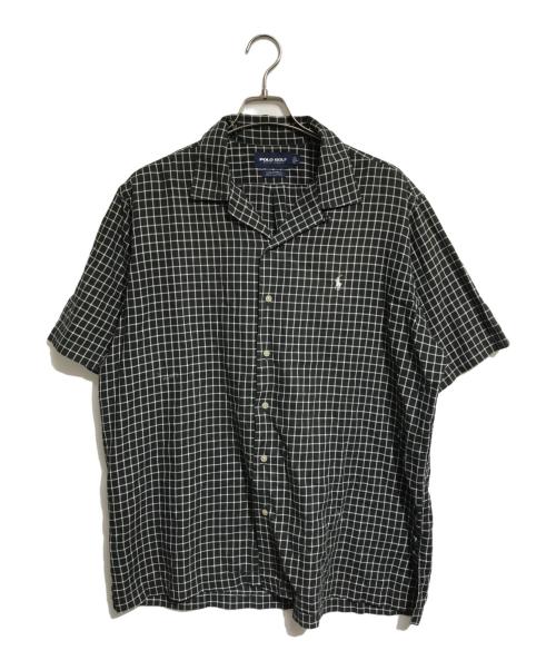 POLO GOLF（ポロ ゴルフ）POLO GOLF (ポロ ゴルフ) グラプチェックオープンカラーシャツ ブラック サイズ:Lの古着・服飾アイテム