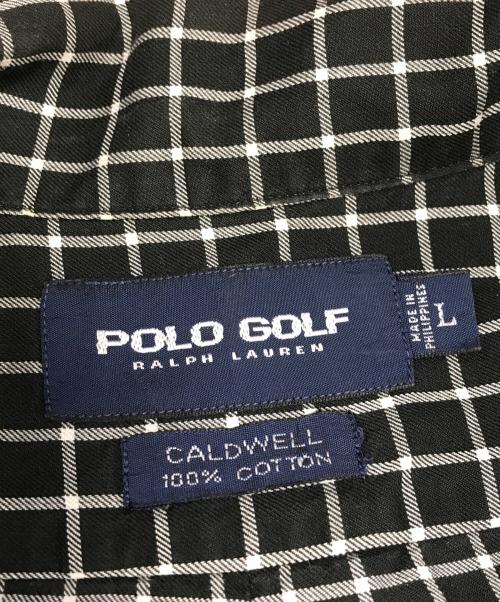 POLO GOLF（ポロ ゴルフ）POLO GOLF (ポロ ゴルフ) グラプチェックオープンカラーシャツ ブラック サイズ:Lの古着・服飾アイテム