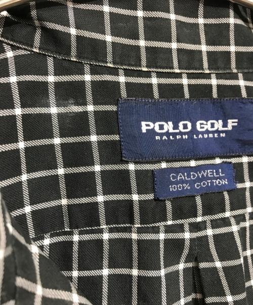 POLO GOLF（ポロ ゴルフ）POLO GOLF (ポロ ゴルフ) グラプチェックオープンカラーシャツ ブラック サイズ:Lの古着・服飾アイテム