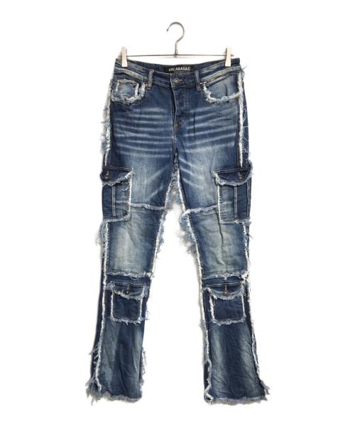 VALABASAS（バラバサス）VALABASAS (バラバサス) ハードクラッシュデニムパンツ インディゴ サイズ:30の古着・服飾アイテム