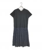 COMME des GARCONS COMME des GARCONSコムデギャルソン コムデギャルソン）の古着「異素材切替ワンピース」｜ブラック×ネイビー