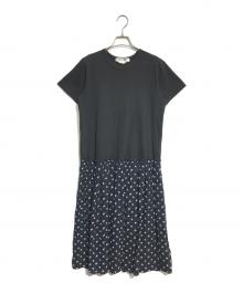 COMME des GARCONS COMME des GARCONS（コムデギャルソン コムデギャルソン）の古着「異素材切替ワンピース」｜ブラック×ネイビー