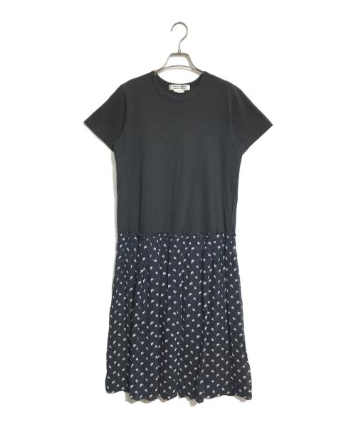 COMME des GARCONS COMME des GARCONS（コムデギャルソン コムデギャルソン）COMME des GARCONS COMME des GARCONS (コムデギャルソン コムデギャルソン) 異素材切替ワンピース ブラック×ネイビー サイズ:Sの古着・服飾アイテム