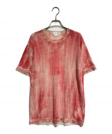 COMME des GARCONS（コムデギャルソン）の古着「ダメージリネンTシャツ」｜レッド