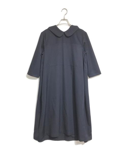 tricot COMME des GARCONS（トリココムデギャルソン）tricot COMME des GARCONS (トリココムデギャルソン) 丸襟ウールギャバワンピース ネイビー サイズ:Mの古着・服飾アイテム