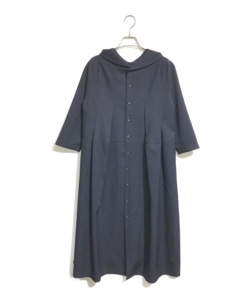 tricot COMME des GARCONS（トリココムデギャルソン）tricot COMME des GARCONS (トリココムデギャルソン) 丸襟ウールギャバワンピース ネイビー サイズ:Mの古着・服飾アイテム