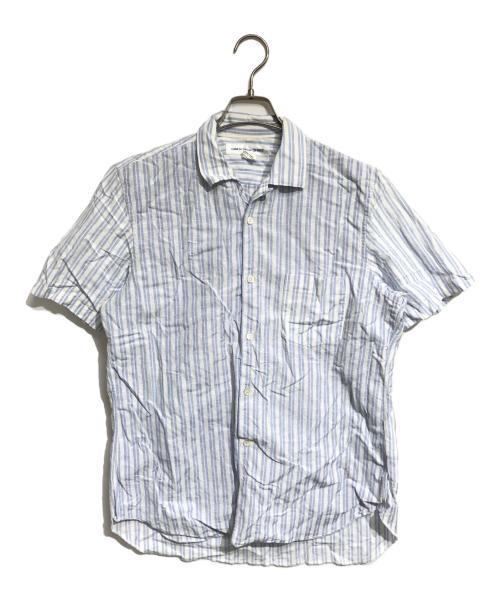 COMME des GARCONS SHIRT（コムデギャルソンシャツ）COMME des GARCONS SHIRT (コムデギャルソンシャツ) オープンカラーストライプシャツ ブルー サイズ:Mの古着・服飾アイテム