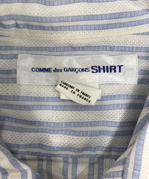 COMME des GARCONS SHIRT（コムデギャルソンシャツ）COMME des GARCONS SHIRT (コムデギャルソンシャツ) オープンカラーストライプシャツ ブルー サイズ:Mの古着・服飾アイテム