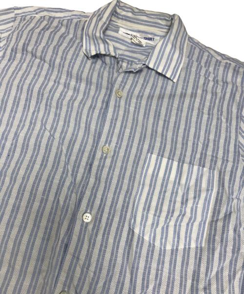 COMME des GARCONS SHIRT（コムデギャルソンシャツ）COMME des GARCONS SHIRT (コムデギャルソンシャツ) オープンカラーストライプシャツ ブルー サイズ:Mの古着・服飾アイテム