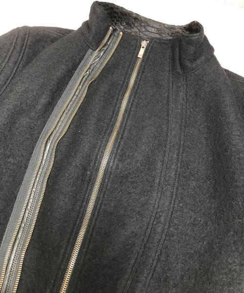 EMPORIO ARMANI（エンポリオ アルマーニ）EMPORIO ARMANI (エンポリオ アルマーニ) 00's ラムレザー切替縮絨ジャケット ブラック サイズ:46の古着・服飾アイテム