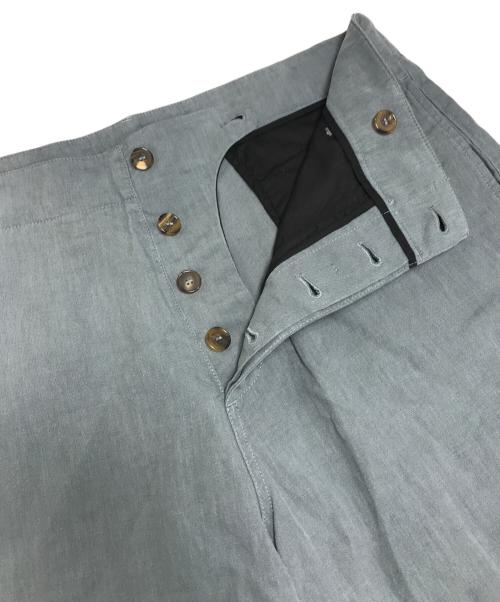 GIORGIO ARMANI（ジョルジオアルマーニ）GIORGIO ARMANI (ジョルジオアルマーニ) リネンワイドスラックス グレー サイズ:52Rの古着・服飾アイテム