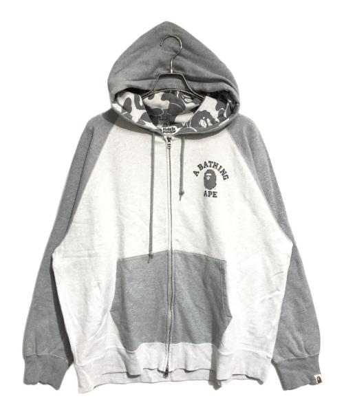 A BATHING APE（アベイシングエイプ）A BATHING APE (アベイシングエイプ) ラインストーンジップパーカー グレー サイズ:2XLの古着・服飾アイテム