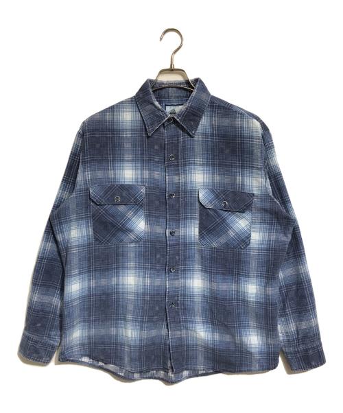 Sears（シアーズ）Sears (シアーズ) プリントネルシャツ ネイビー サイズ:Lの古着・服飾アイテム