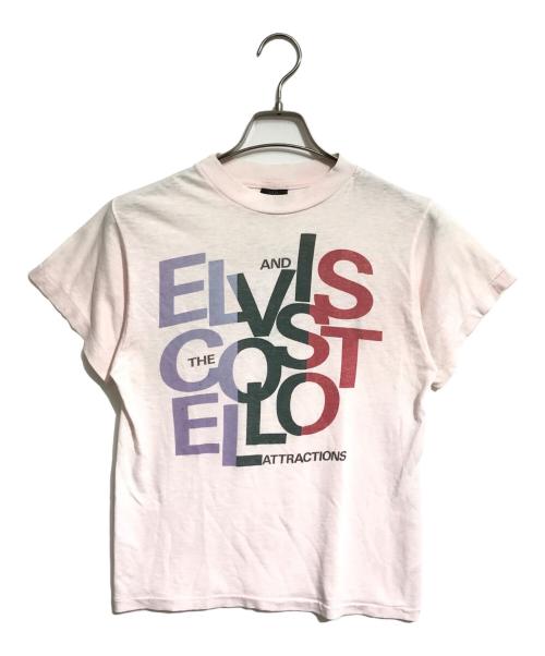 アーティストTシャツ（アーティストTシャツ）アーティストTシャツ (アーティストTシャツ) 80s ELVIS COSTELLO(エルヴィス・コステロ) アーティストTシャツ ピンク サイズ:Mの古着・服飾アイテム