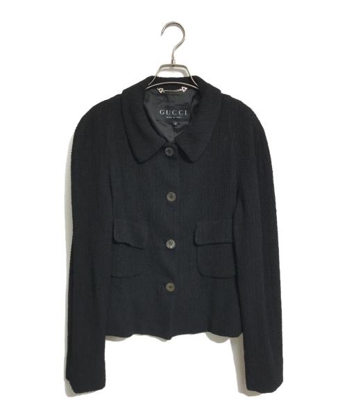 GUCCI（グッチ）GUCCI (グッチ) ツイードジャケット ブラック サイズ:42の古着・服飾アイテム