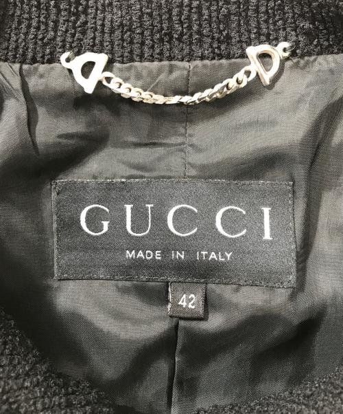 GUCCI（グッチ）GUCCI (グッチ) ツイードジャケット ブラック サイズ:42の古着・服飾アイテム