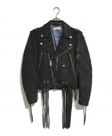 SUGARHILL（シュガーヒル）の古着「NIBE-LEATHER MOTO DOUBLE JACKET」｜ブラック
