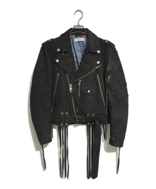 SUGARHILL（シュガーヒル）SUGARHILL (シュガーヒル) NIBE-LEATHER MOTO DOUBLE JACKET ブラック サイズ:2の古着・服飾アイテム
