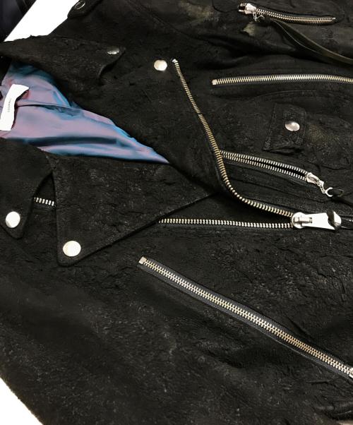 SUGARHILL（シュガーヒル）SUGARHILL (シュガーヒル) NIBE-LEATHER MOTO DOUBLE JACKET ブラック サイズ:2の古着・服飾アイテム