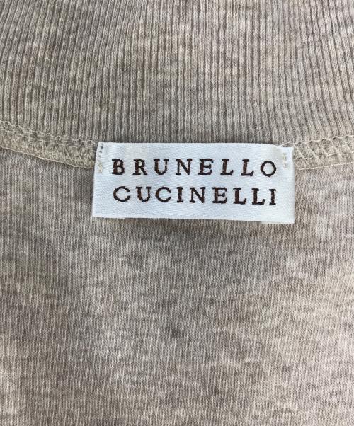 BRUNELLO CUCINELLI（ブルネロクチネリ）BRUNELLO CUCINELLI (ブルネロクチネリ) 異素材切替半袖ニット ベージュ サイズ:表記なしの古着・服飾アイテム