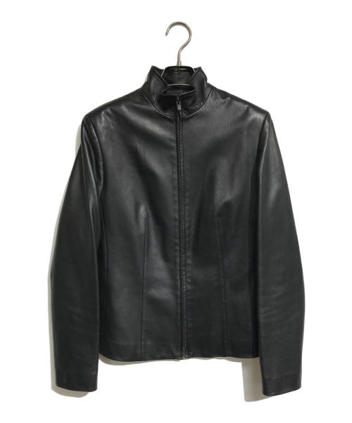 Calvin Klein（カルバンクライン）Calvin Klein (カルバンクライン) シープレザージャケット ブラック サイズ:6の古着・服飾アイテム