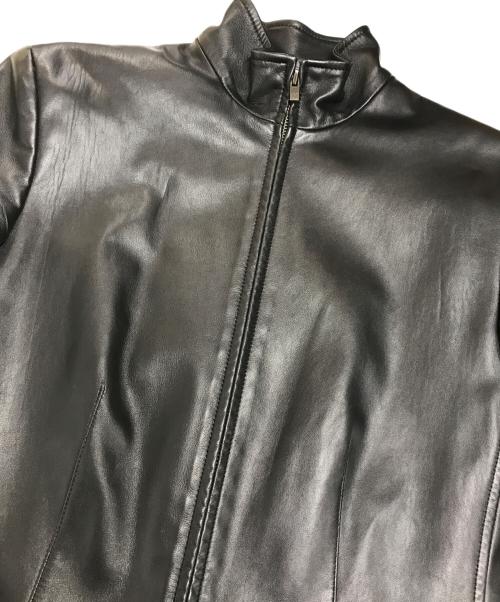Calvin Klein（カルバンクライン）Calvin Klein (カルバンクライン) シープレザージャケット ブラック サイズ:6の古着・服飾アイテム