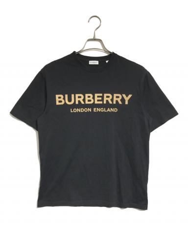 美品　バーバリー　BURBERRY ロゴTシャツ ラバープリント　現行タグ 中古・古着通販】BURBERRY (バーバリー) ロゴプリントTシャツ ブラック
