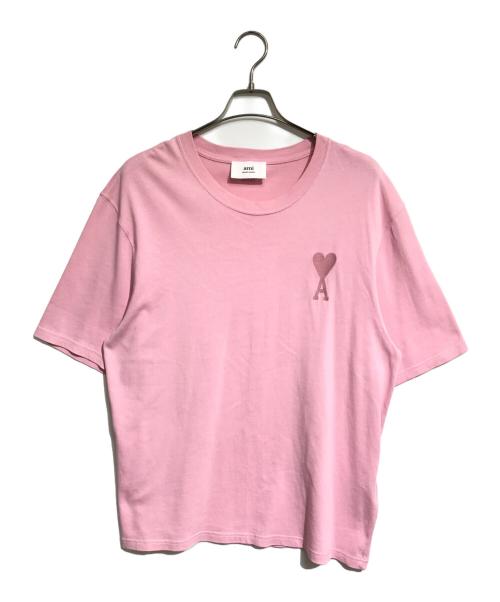 AMI Alexandre Mattiussi（アミアレクサンドルマテュッシ）AMI Alexandre Mattiussi (アミアレクサンドルマテュッシ) ロゴ刺繍Tシャツ ピンク サイズ:Mの古着・服飾アイテム