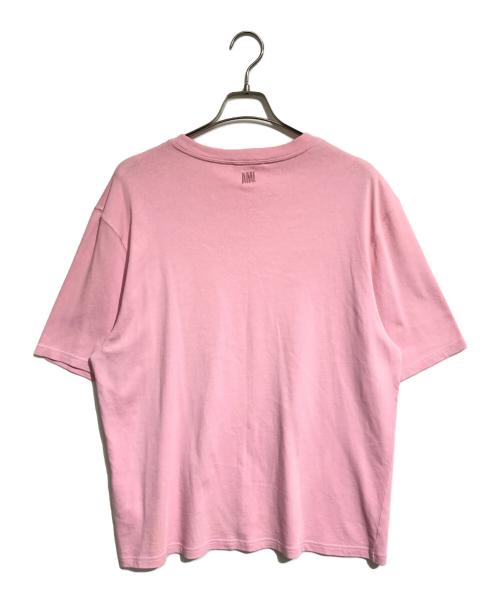AMI Alexandre Mattiussi（アミアレクサンドルマテュッシ）AMI Alexandre Mattiussi (アミアレクサンドルマテュッシ) ロゴ刺繍Tシャツ ピンク サイズ:Mの古着・服飾アイテム