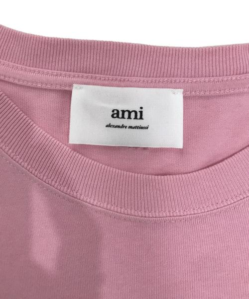 AMI Alexandre Mattiussi（アミアレクサンドルマテュッシ）AMI Alexandre Mattiussi (アミアレクサンドルマテュッシ) ロゴ刺繍Tシャツ ピンク サイズ:Mの古着・服飾アイテム