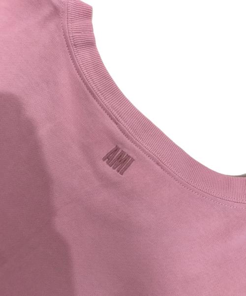 AMI Alexandre Mattiussi（アミアレクサンドルマテュッシ）AMI Alexandre Mattiussi (アミアレクサンドルマテュッシ) ロゴ刺繍Tシャツ ピンク サイズ:Mの古着・服飾アイテム