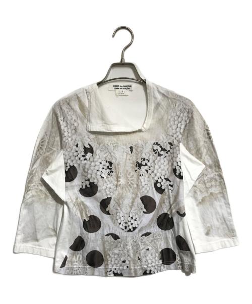 COMME des GARCONS COMME des GARCONS（コムデギャルソン コムデギャルソン）COMME des GARCONS COMME des GARCONS (コムデギャルソン コムデギャルソン) 転写プリントカットソー ホワイト サイズ:Sの古着・服飾アイテム