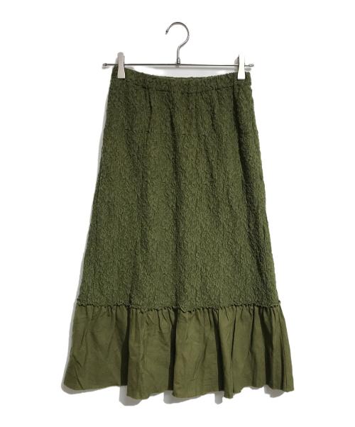 tricot COMME des GARCONS（トリココムデギャルソン）tricot COMME des GARCONS (トリココムデギャルソン) 切替スカート グリーン サイズ:Mの古着・服飾アイテム