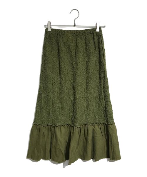 tricot COMME des GARCONS（トリココムデギャルソン）tricot COMME des GARCONS (トリココムデギャルソン) 切替スカート グリーン サイズ:Mの古着・服飾アイテム