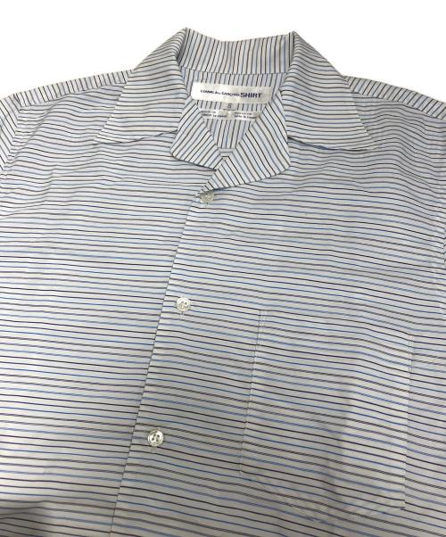 COMME des GARCONS SHIRT（コムデギャルソンシャツ）COMME des GARCONS SHIRT (コムデギャルソンシャツ) 開襟ボーダーシャツ ブルー サイズ:Sの古着・服飾アイテム