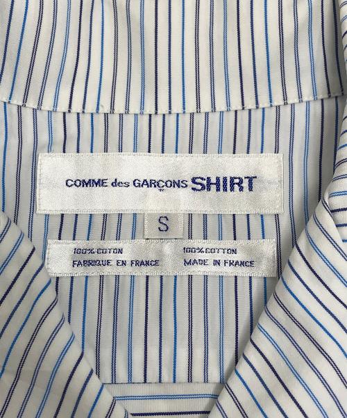 COMME des GARCONS SHIRT（コムデギャルソンシャツ）COMME des GARCONS SHIRT (コムデギャルソンシャツ) 開襟ボーダーシャツ ブルー サイズ:Sの古着・服飾アイテム