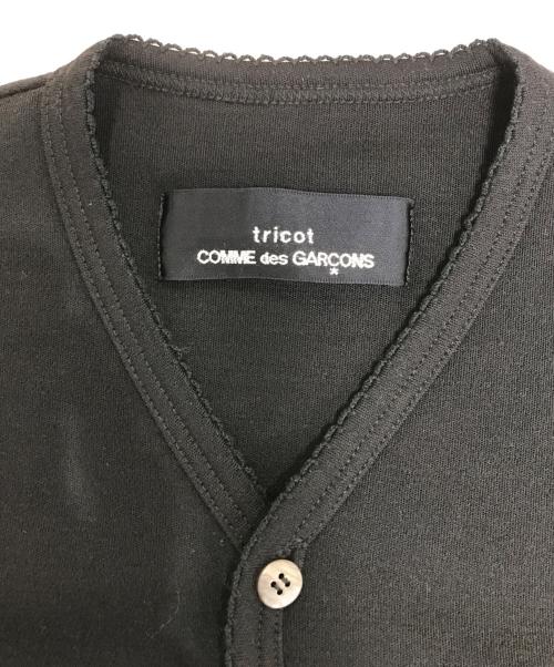 tricot COMME des GARCONS（トリココムデギャルソン）tricot COMME des GARCONS (トリココムデギャルソン) ウールギャバ切替カーディガン ブラック サイズ:表記なしの古着・服飾アイテム