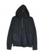 tricot COMME des GARCONSトリココムデギャルソン）の古着「異素材切替プルオーバーパーカー」｜ブラック