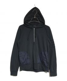 tricot COMME des GARCONS（トリココムデギャルソン）の古着「異素材切替プルオーバーパーカー」｜ブラック