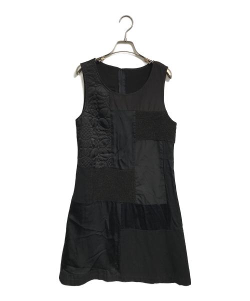 tricot COMME des GARCONS（トリココムデギャルソン）tricot COMME des GARCONS (トリココムデギャルソン) パッチワークノースリーブワンピース ブラック サイズ:表記なしの古着・服飾アイテム