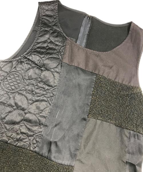 tricot COMME des GARCONS（トリココムデギャルソン）tricot COMME des GARCONS (トリココムデギャルソン) パッチワークノースリーブワンピース ブラック サイズ:表記なしの古着・服飾アイテム