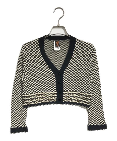 Jean Paul GAULTIER（ジャンポールゴルチェ）Jean Paul GAULTIER (ジャンポールゴルチェ) チェッカーニットカーディガン ブラック サイズ:Sの古着・服飾アイテム