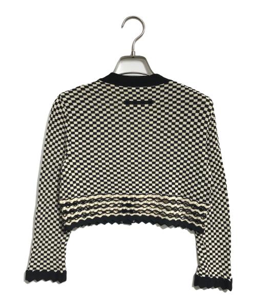 Jean Paul GAULTIER（ジャンポールゴルチェ）Jean Paul GAULTIER (ジャンポールゴルチェ) チェッカーニットカーディガン ブラック サイズ:Sの古着・服飾アイテム