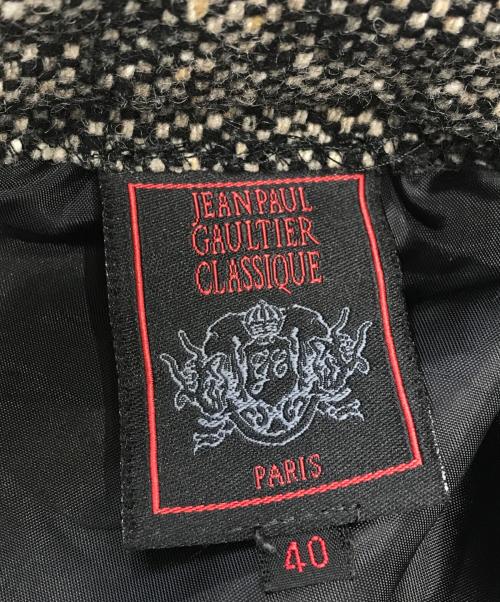 Jean Paul GAULTIER CLASSIQUE（ジャンポールゴルチエクラシック）Jean Paul GAULTIER CLASSIQUE (ジャンポールゴルチエクラシック) ツイードプリーツスカート ブラック サイズ:40の古着・服飾アイテム