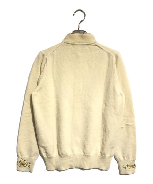 tricot COMME des GARCONS（トリココムデギャルソン）tricot COMME des GARCONS (トリココムデギャルソン) 刺繍ニットカーディガン アイボリー サイズ:Mの古着・服飾アイテム