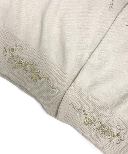 tricot COMME des GARCONS（トリココムデギャルソン）tricot COMME des GARCONS (トリココムデギャルソン) 刺繍ニットカーディガン アイボリー サイズ:Mの古着・服飾アイテム
