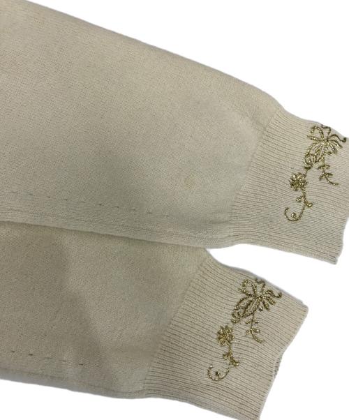 tricot COMME des GARCONS（トリココムデギャルソン）tricot COMME des GARCONS (トリココムデギャルソン) 刺繍ニットカーディガン アイボリー サイズ:Mの古着・服飾アイテム
