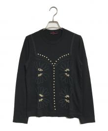 tricot COMME des GARCONS（トリココムデギャルソン）の古着「パール装飾ニット」｜ブラック