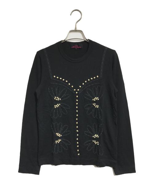 tricot COMME des GARCONS（トリココムデギャルソン）tricot COMME des GARCONS (トリココムデギャルソン) パール装飾ニット ブラック サイズ:Sの古着・服飾アイテム