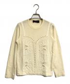 tricot COMME des GARCONSトリココムデギャルソン）の古着「パール装飾ニット」｜アイボリー